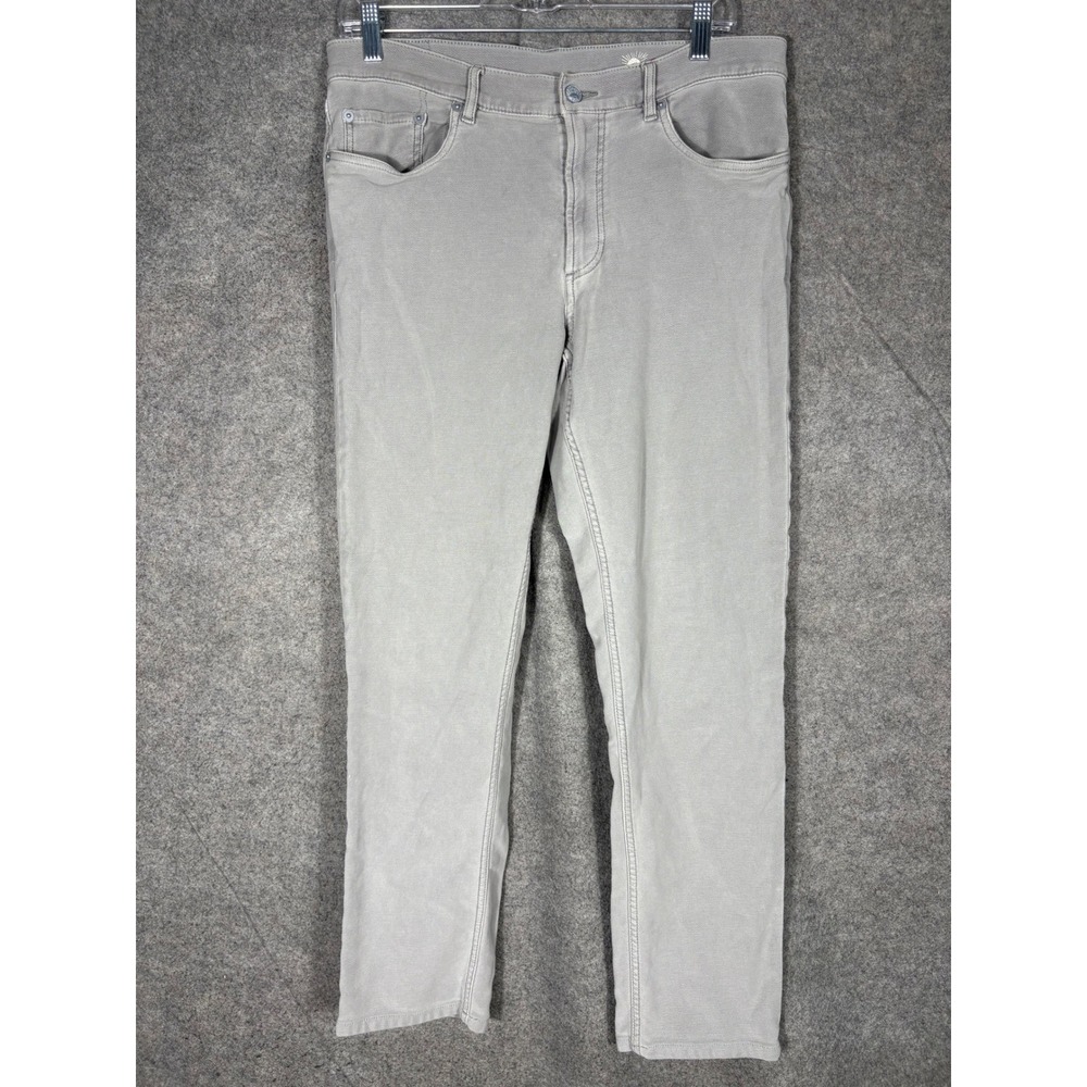 Faherty Brand Movement 5-Pocket Pants Mens 34 Grey Stretch Cotton MBC0020-IRN